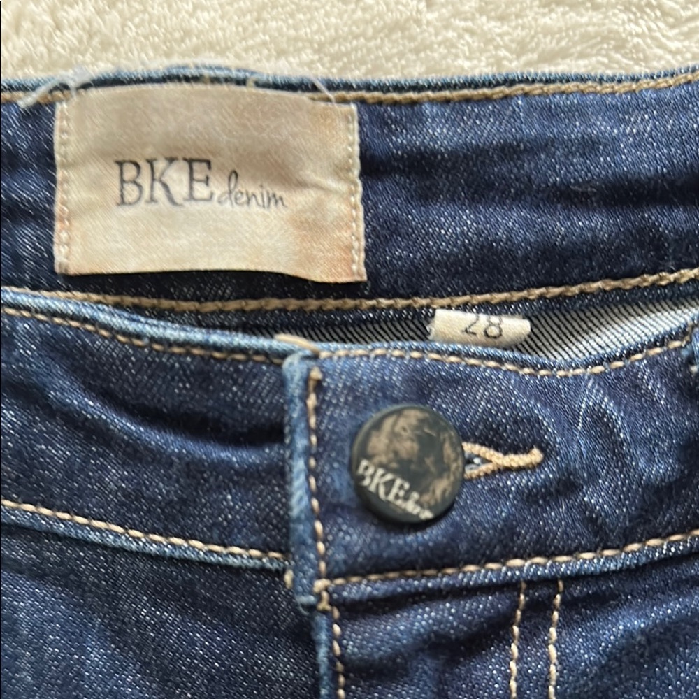 BKE Stella Distressed Blue Denim Shorts size 28 - Picture 2 of 7